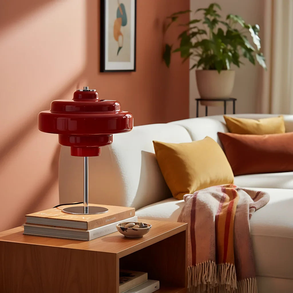 Table Lamp Glass 7.9 in Orange Bedroom Living Room Accent Light Modern Decorative Lighting | Thomler