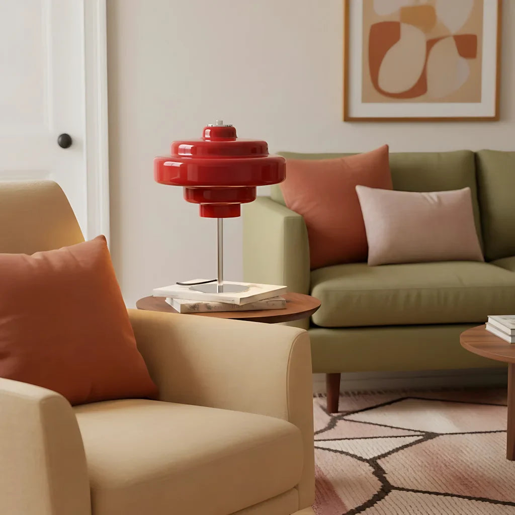 Table Lamp Glass 7.9 in Orange Bedroom Living Room Accent Light Modern Decorative Lighting | Thomler
