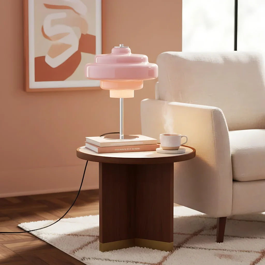 Table Lamp Glass 7.9 in Orange Bedroom Living Room Accent Light Modern Decorative Lighting | Thomler