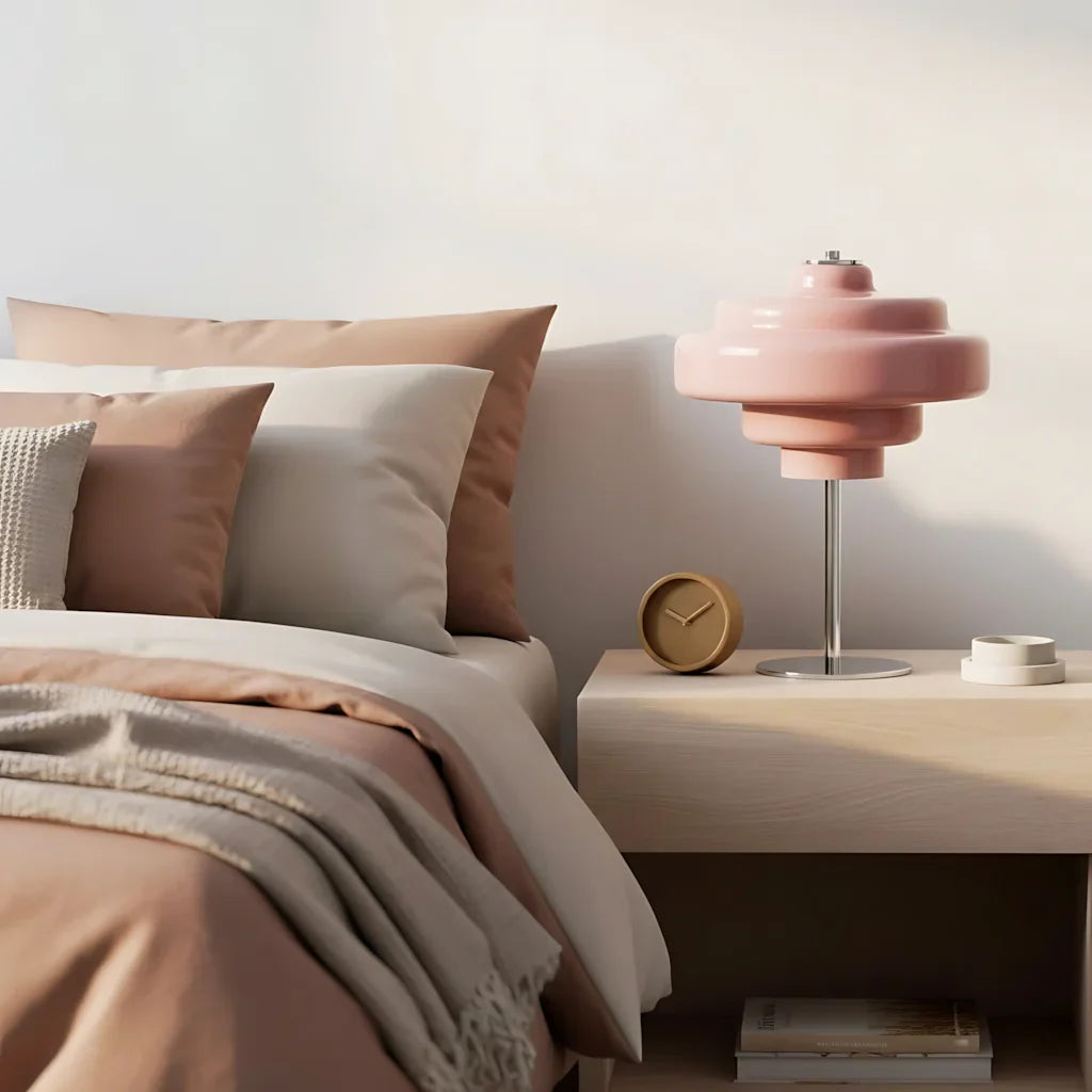 Table Lamp Glass 7.9 in Orange Bedroom Living Room Accent Light Modern Decorative Lighting | Thomler