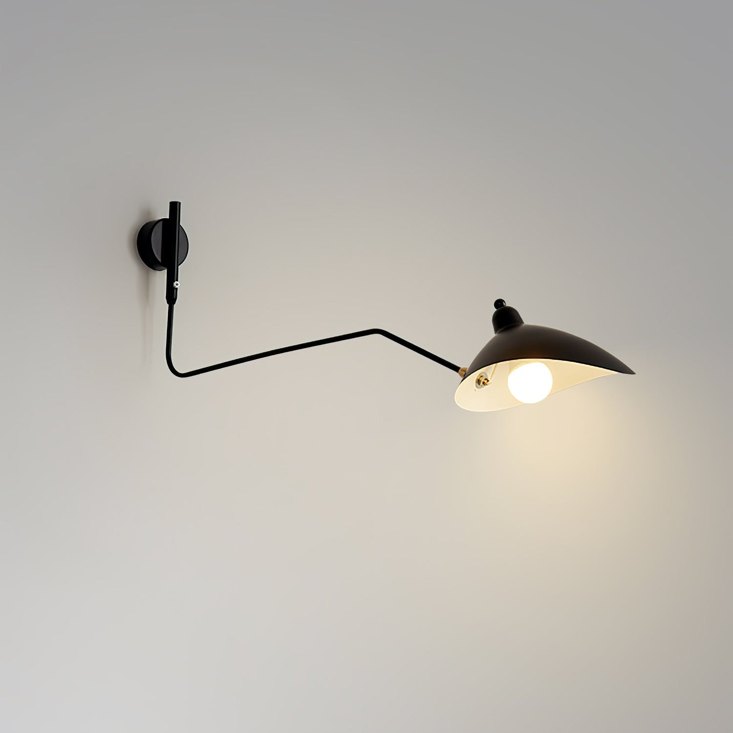 Articulated Arm Wall Sconce Black Mid-Century Modern Adjustable Swing Lamp for Living Room Bedroom Home Office Reading Light | Thomler