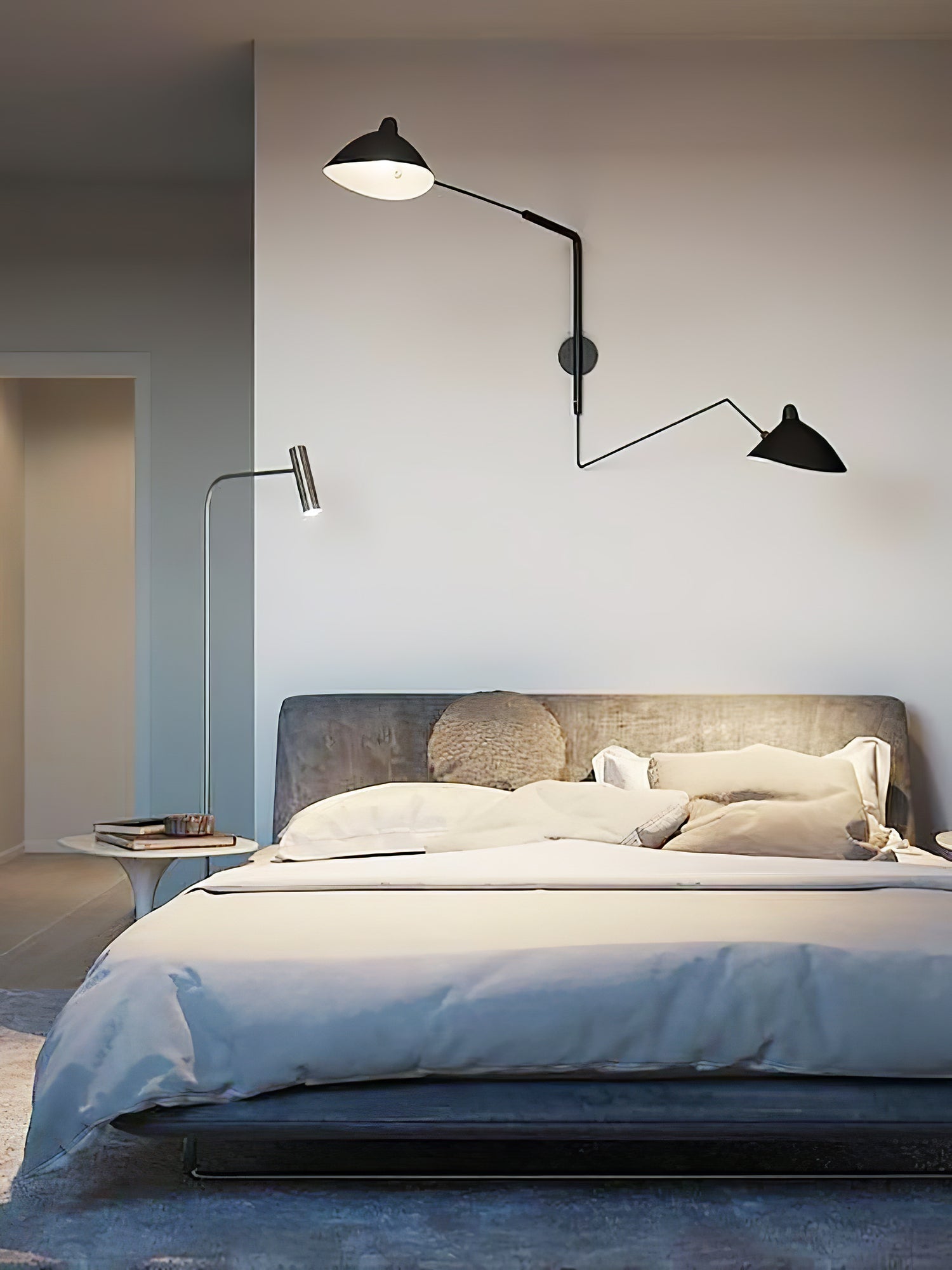Articulated Arm Wall Sconce Black Mid-Century Modern Adjustable Swing Lamp for Living Room Bedroom Home Office Reading Light | Thomler