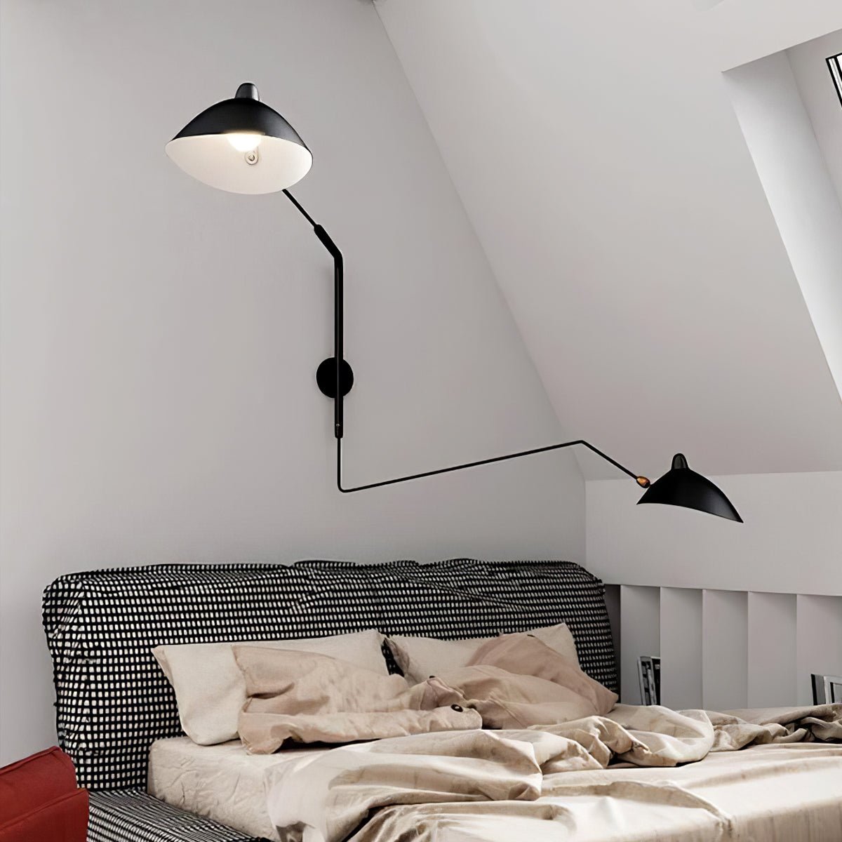 Articulated Arm Wall Sconce Black Mid-Century Modern Adjustable Swing Lamp for Living Room Bedroom Home Office Reading Light | Thomler