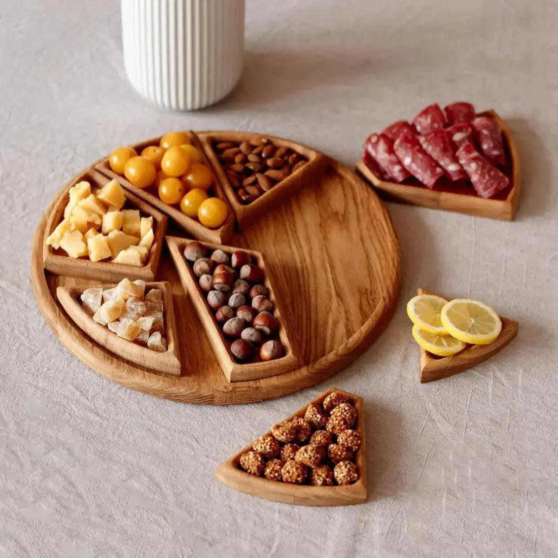 Serviertablett-Set aus Holz