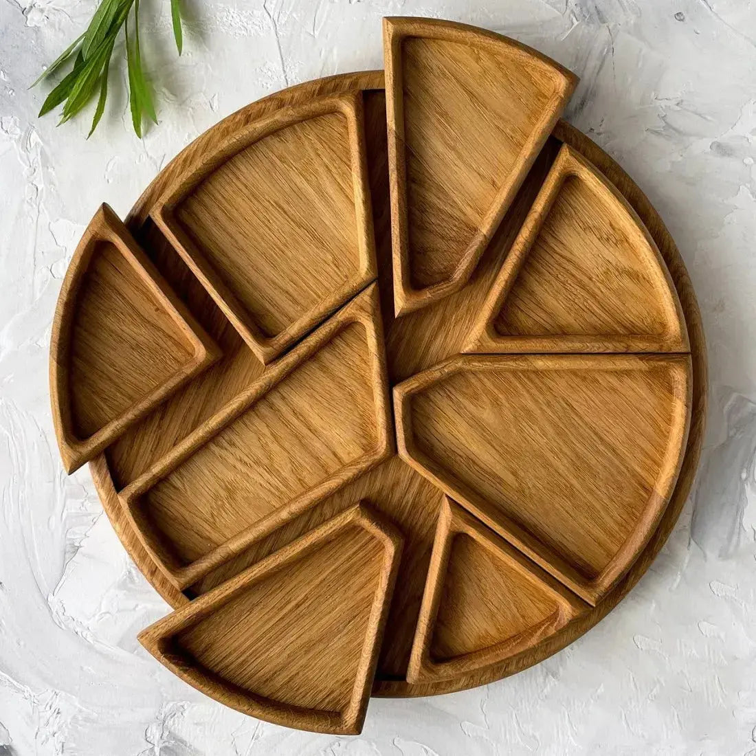 Serviertablett-Set aus Holz