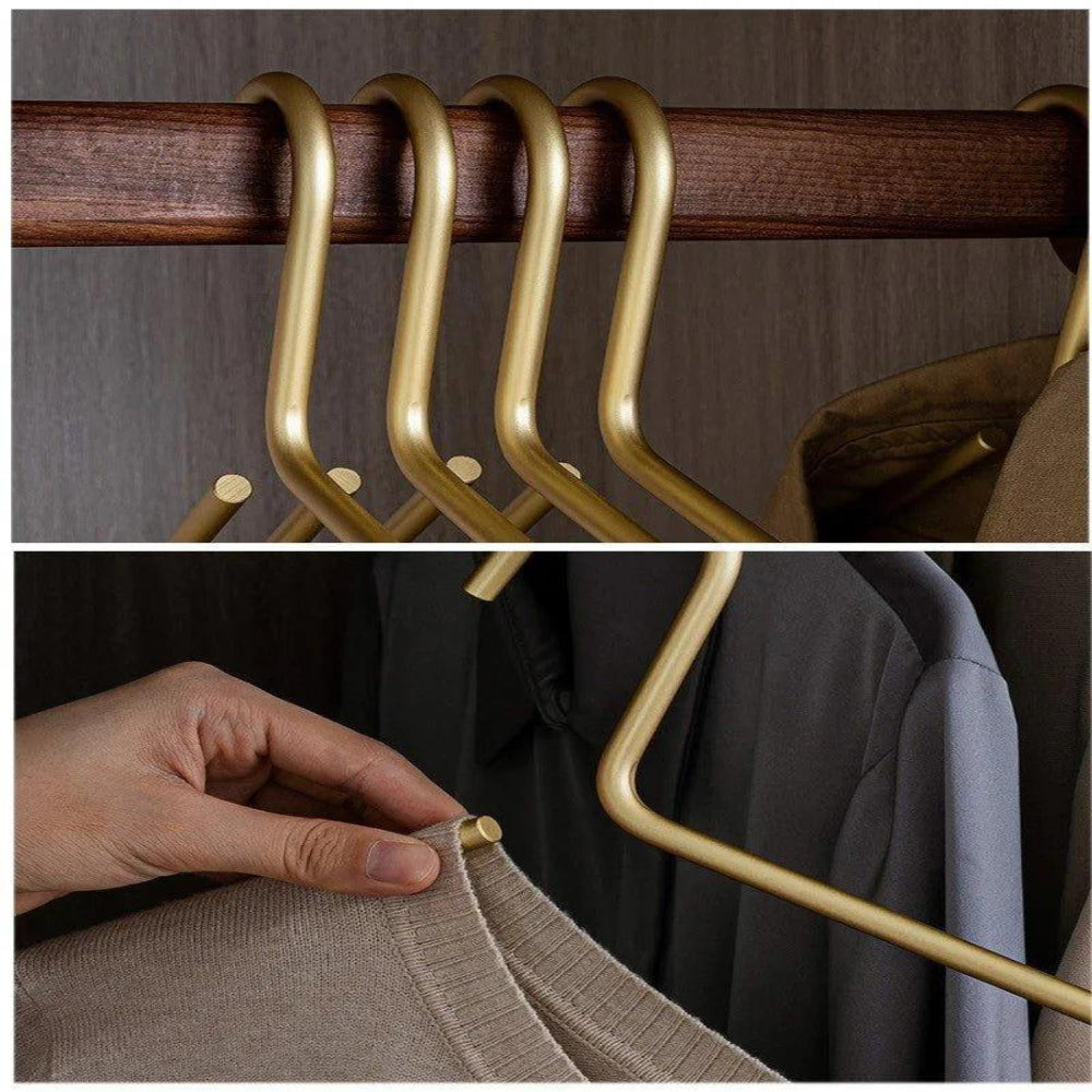 Non-Slip Clothing Hangers 5-Pack Space-Saving Closet Organizers Slim Profile Metal Hangers for Shirts Dresses Coats | Thomler