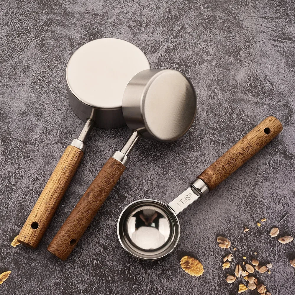 Measuring Spoon Set Stainless Steel 8-Piece Rustic Kitchen Baking Tools | Thomler
