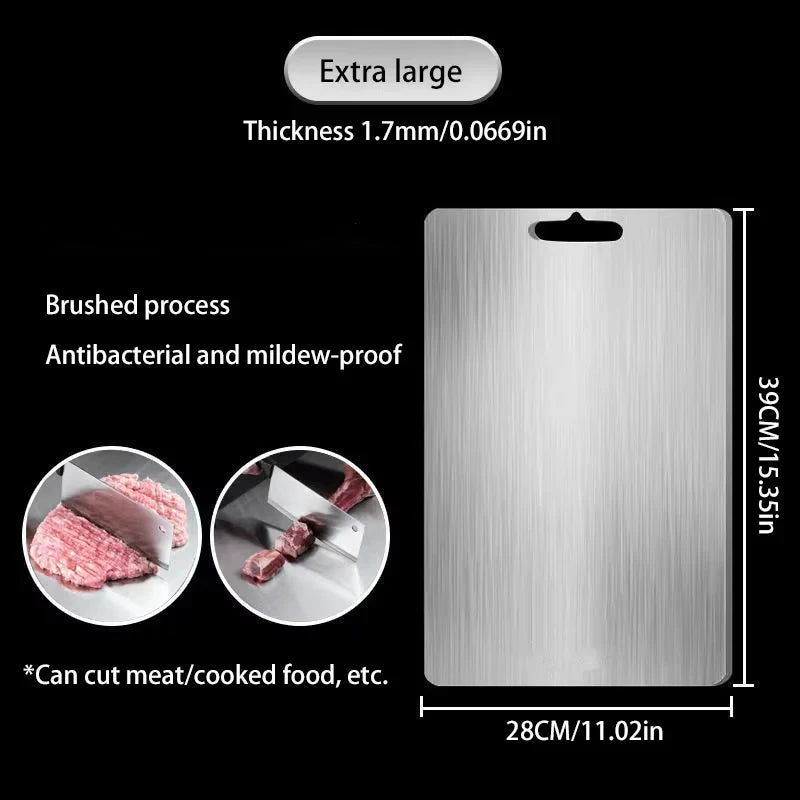 Professional 316 Alloy Prep Surface for Home Cooking, Dual-Use Design, Four Sizes, Heat-Resistant & Wipe-Clean Metal Workspace, Countertop | Thomler