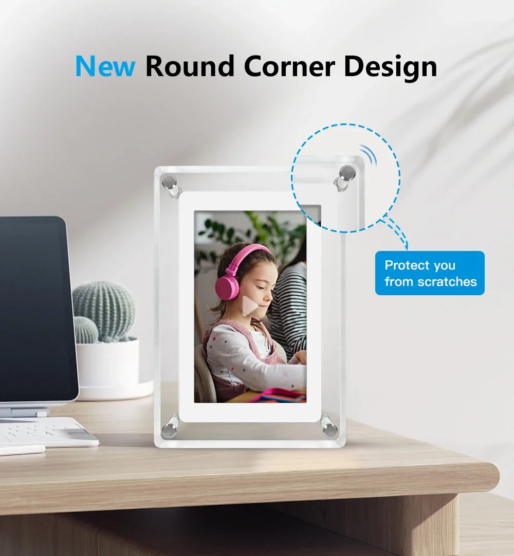 5-Inch IPS Digital Picture Frame with Rechargeable Battery | Tabletop Photo & Video Display for Desk & Home | HD Media Player with USB & | Thomler