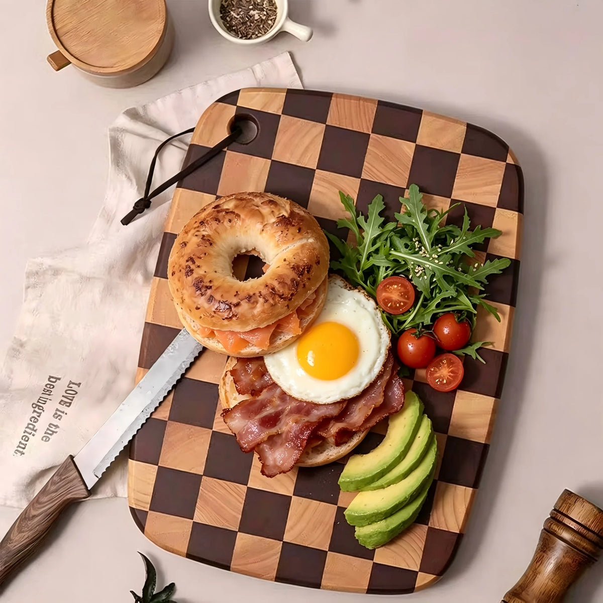 Checkerboard Cutting Board – Heavy-Duty Butcher Block for Prep, Serving & Charcuterie | Thomler