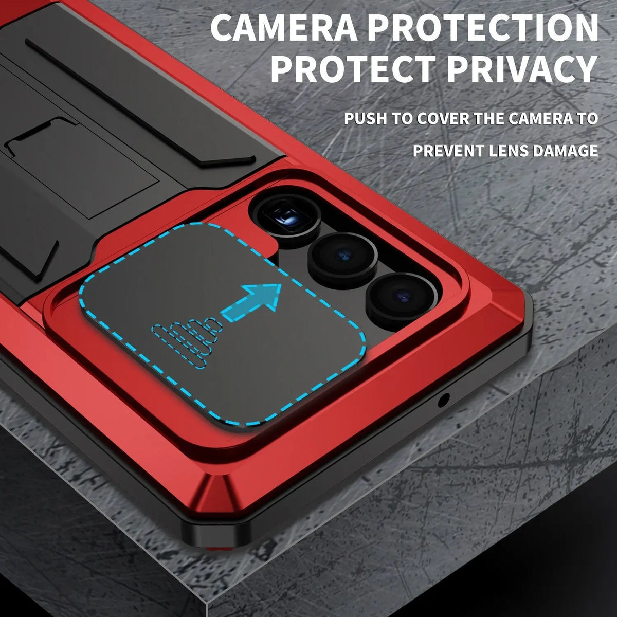 Heavy-Duty Samsung Galaxy S23 Armor Case with Built-In Screen Shield & Kickstand for Hands-Free Use | Thomler