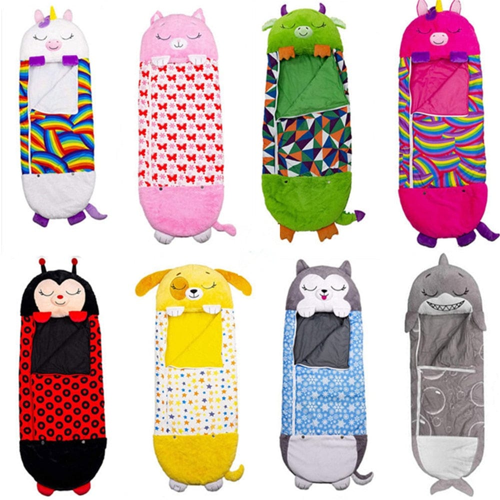 Kids Sleeping Bag with Animal Character Design - Cozy Fleece Sleep Sack for Sleepovers, Camping & Indoor Use | Thomler
