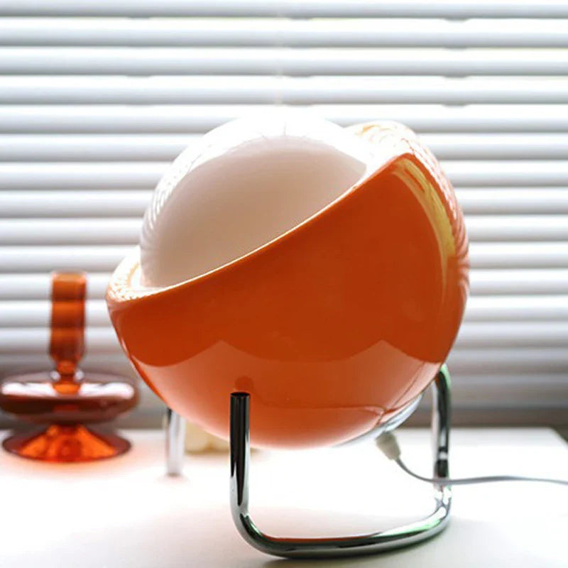 Table Lamp Glass Sphere 21.0 cm Orange Bedroom Bedside Ambient LED Lighting Retro Modern | Thomler