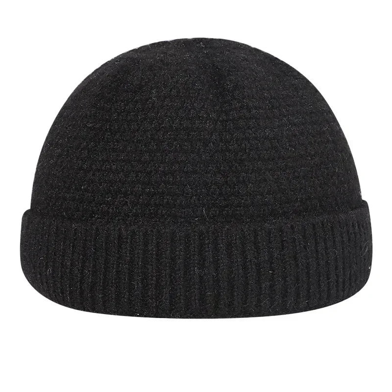 Knit Skullcap with Rolled Cuff – Soft Cotton Winter Hat for Men & Women, Casual Streetwear Beanie, Indoor & Outdoor Headwear | Thomler