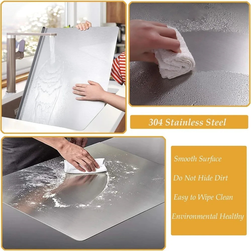 Professional Metal Prep Surface – Anti-Slip Kitchen Work Board for Vegetable Slicing, Dough Rolling & Daily Meal Prep | Thomler