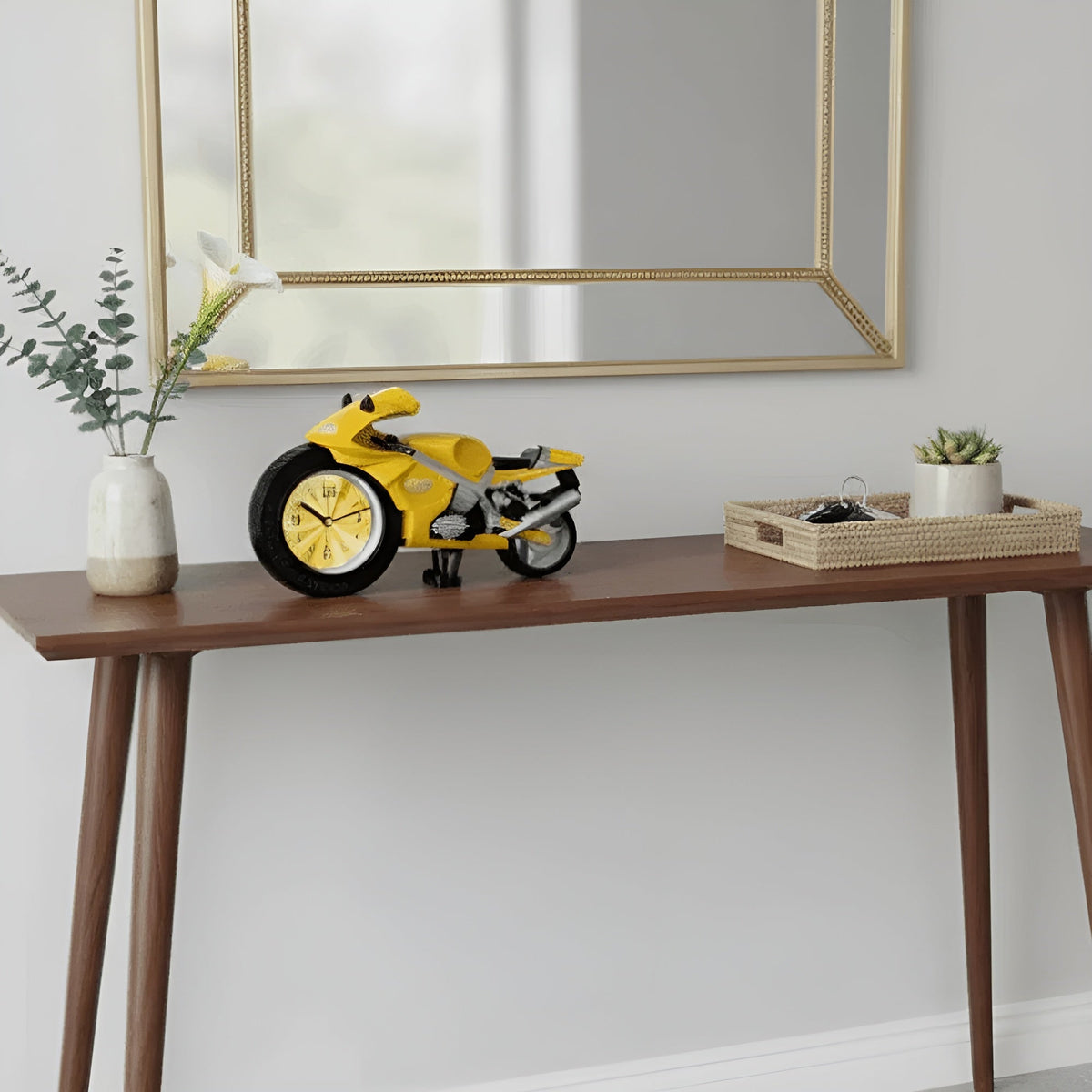 Motorcycle Alarm Clock Decorative Racing Bike Tabletop Timepiece for Bedroom Office Kids Room Unique Biker Gift | Thomler