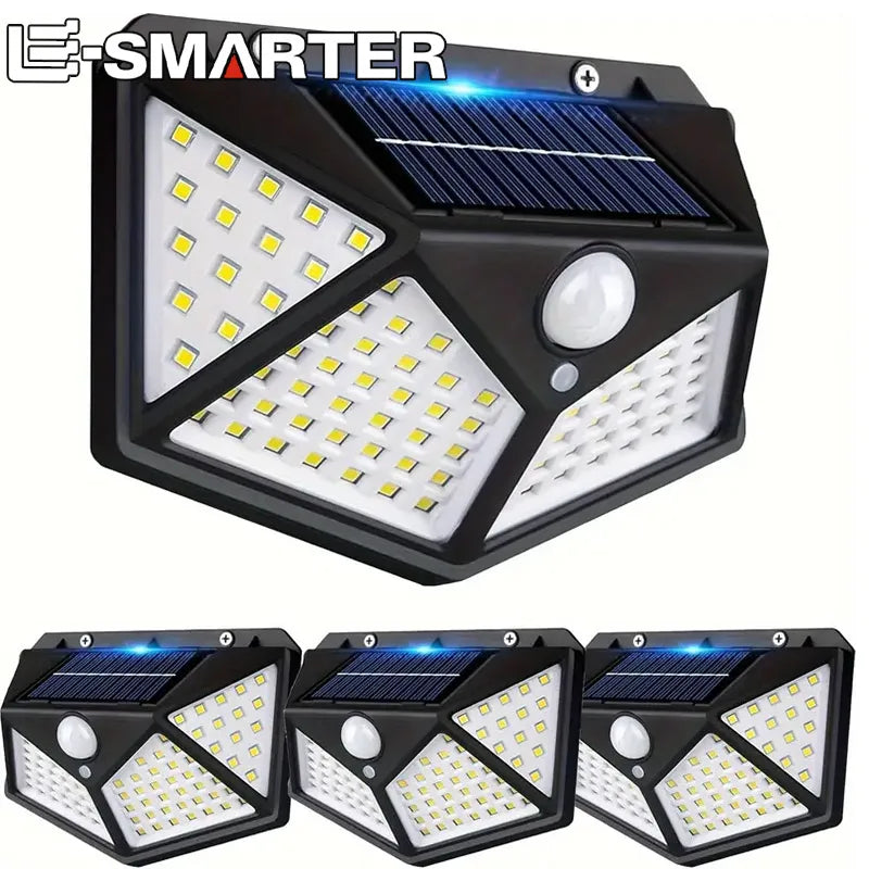 Motion-Activated Solar Security Light with 100 LEDs for Outdoor Walls | Thomler