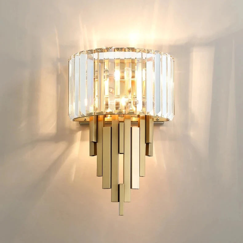 Cascading Crystal Bar Wall Sconce with LED – Tiered Glass Light Fixture for Hallways, Entryways & Living Rooms | Thomler