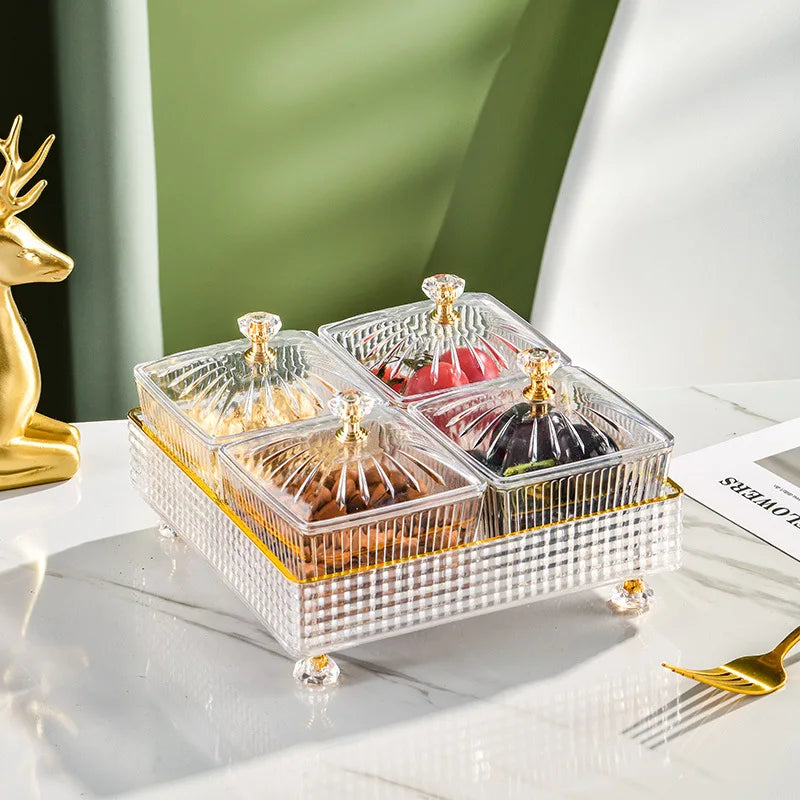 Snack Tray Durable Plastic 12.6 in Compartmented Turkish Treats Entertaining Serving Platter Sweet Savory Snacks | Thomler