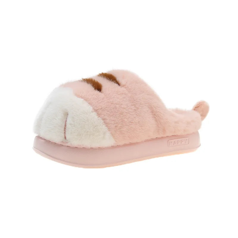 Plush Cat Paw Slippers for Women Indoor Outdoor Soft Furry House Shoes Anti-Slip Cozy Slides Loafer Mules Winter | Thomler