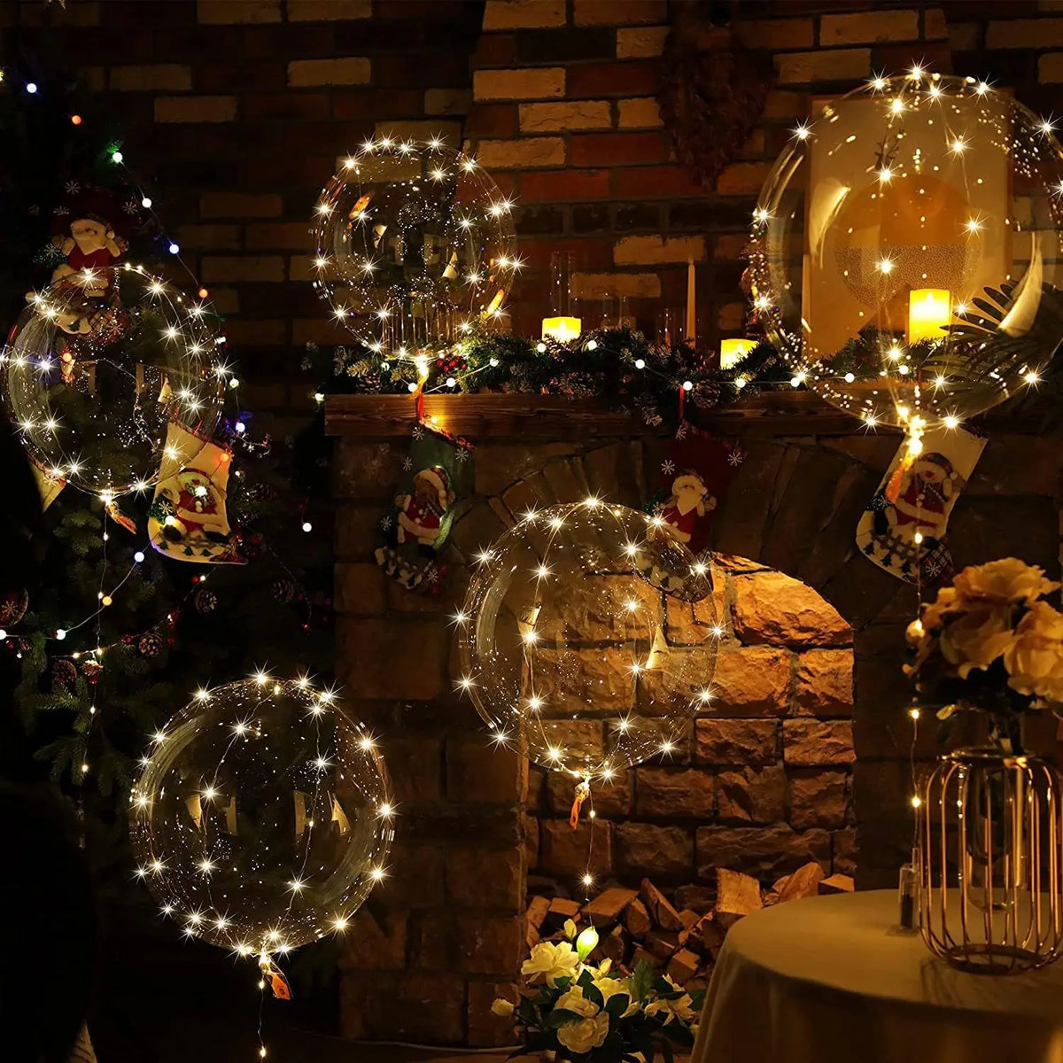 Light-Up Clear Party Balloons with LED String Lights – 20 Inch Transparent Round Balloons for Weddings, Birthdays & Events | Thomler