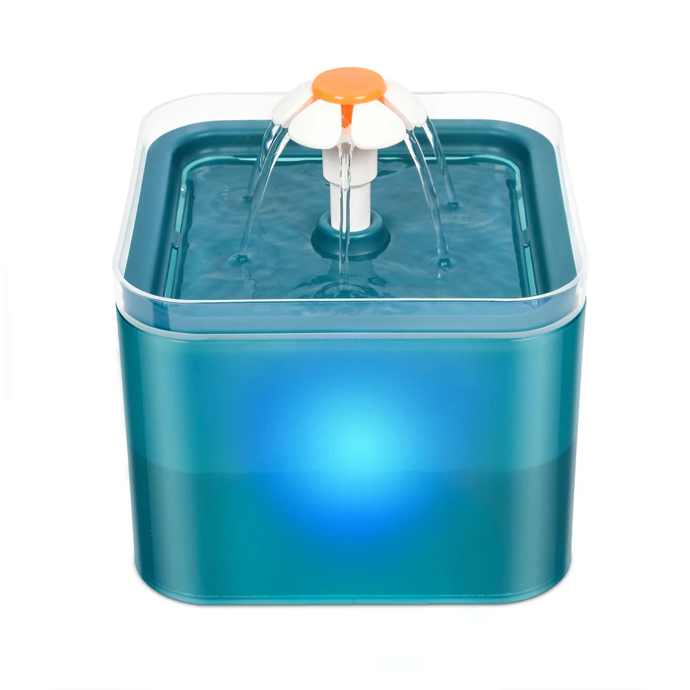 67 oz Recirculating Pet Drinking Station with Illuminated Basin, Multi-Filter Water Flow System for Dogs & Cats | Thomler