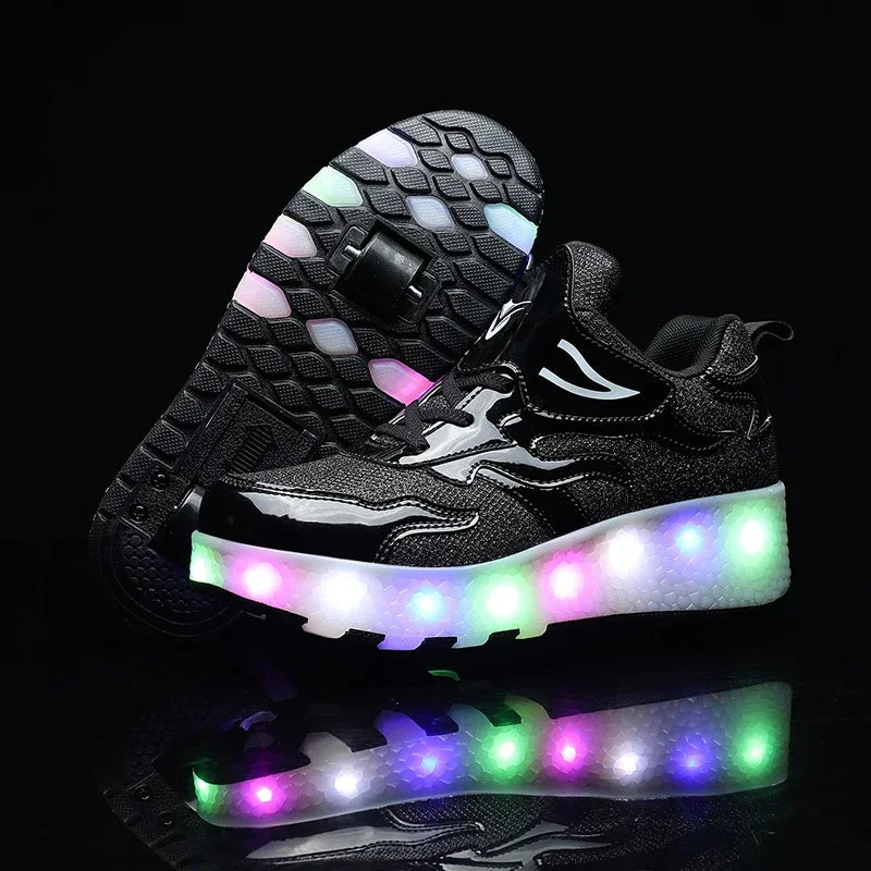 Light-Up Roller Sneakers for Kids – Illuminated Wheels with LED Lights for Boys & Girls – Skate Shoes with Retractable Wheels | Thomler