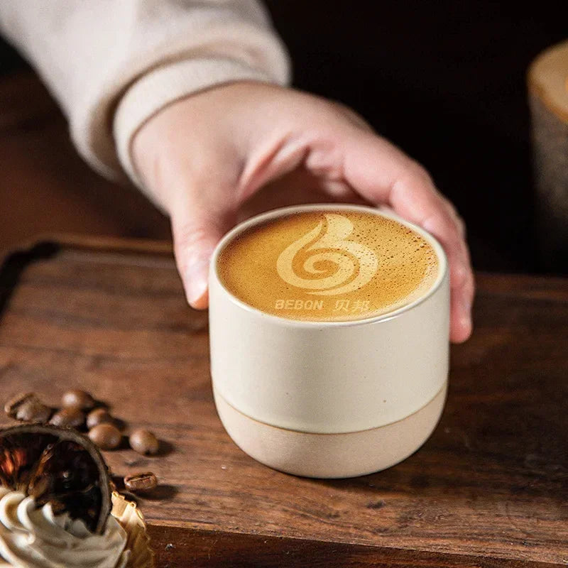 Coffee Mug Ceramic Earthenware 230 ml Beige Wabi Sabi Tea Espresso Cup Minimalist Japanese Drinkware | Thomler