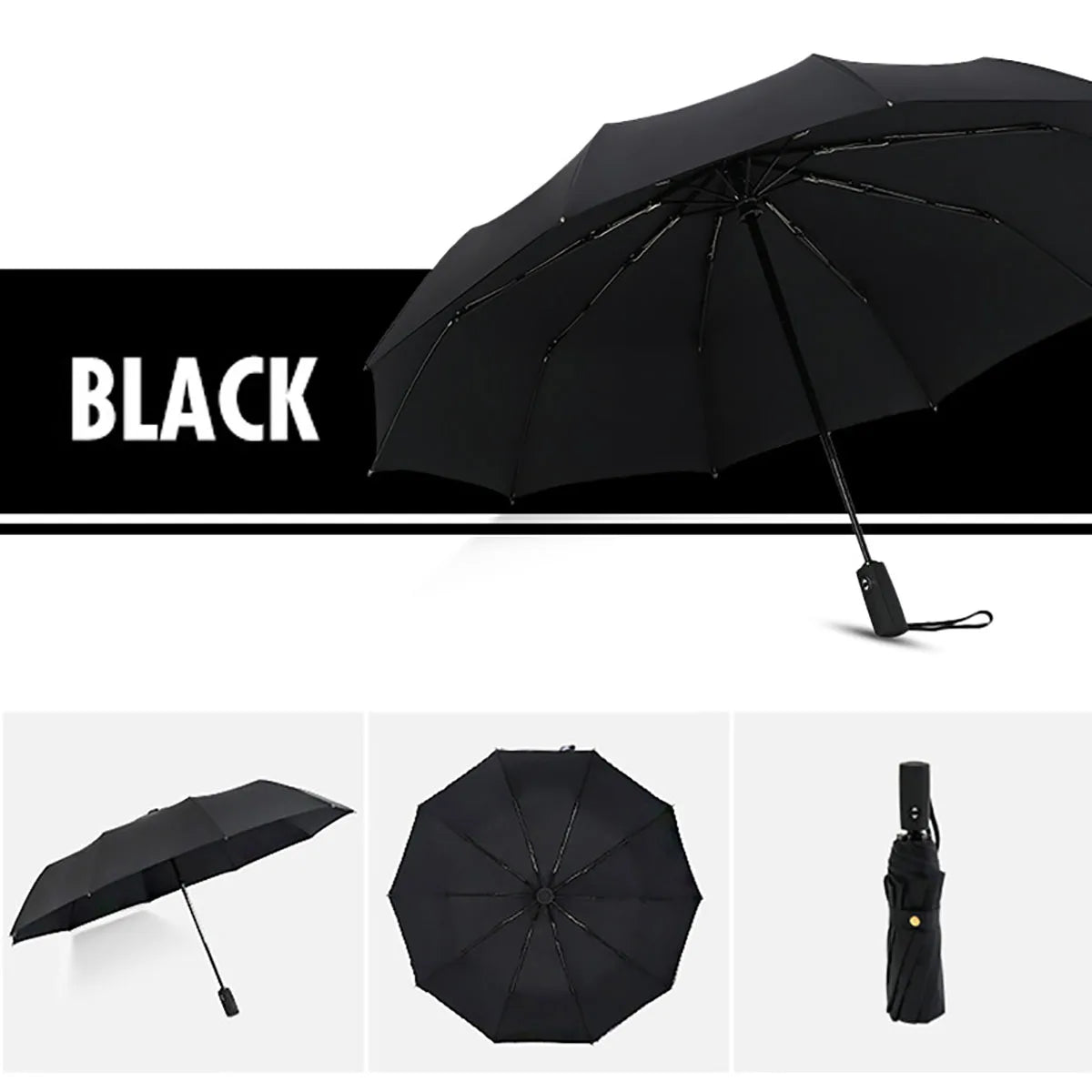 Compact Auto Open/Close Travel Umbrella with Reinforced Canopy – Rain & Wind Protection for Everyday Commuting, Beach Outings, Daily Errands | Thomler
