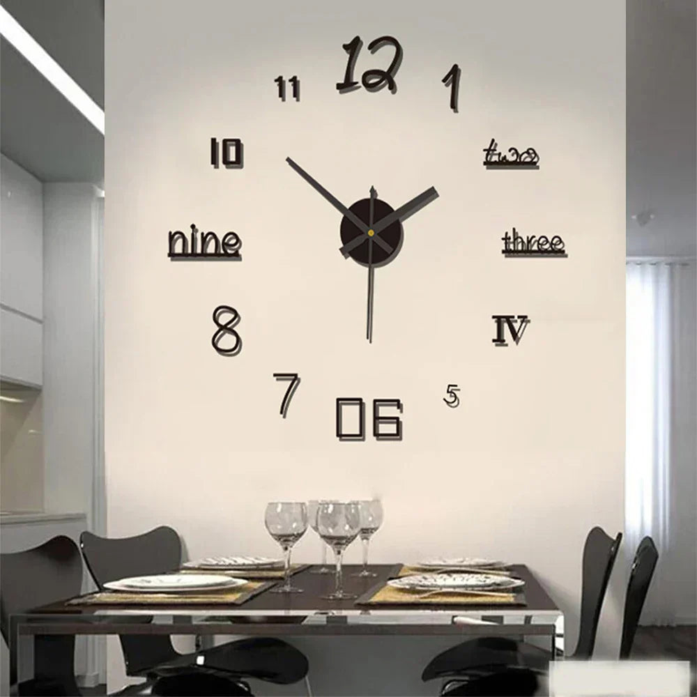 Wall Clock Acrylic 90.0 cm Red Modern Living Room Silent Decorative Art Timepiece | Thomler