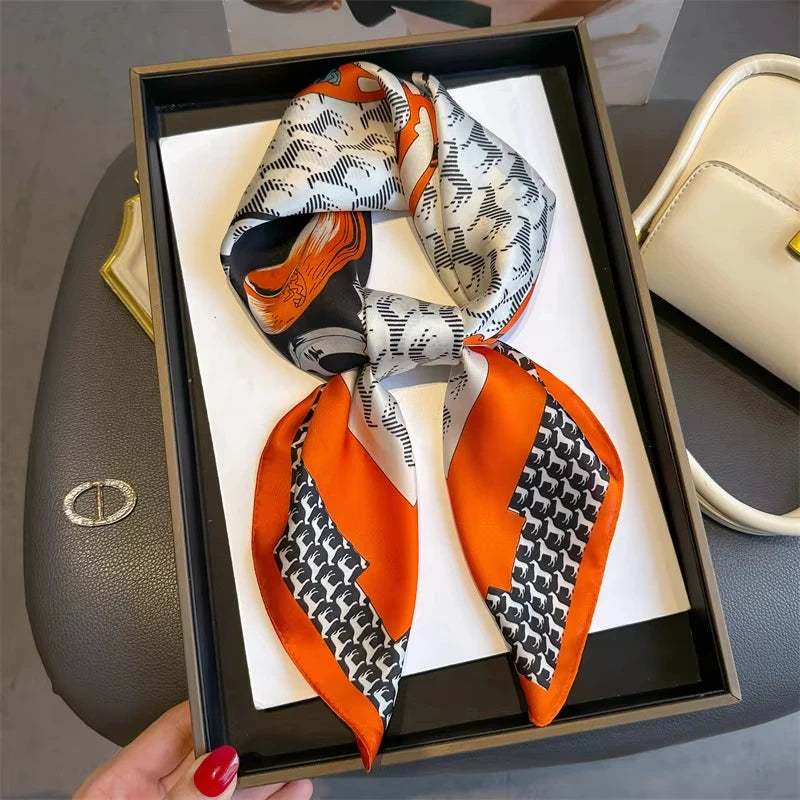 Silky Polyester Square Scarf for Women Multipurpose Head Wrap Neck Tie Hair Accessory 27.5×27.5 in | Thomler