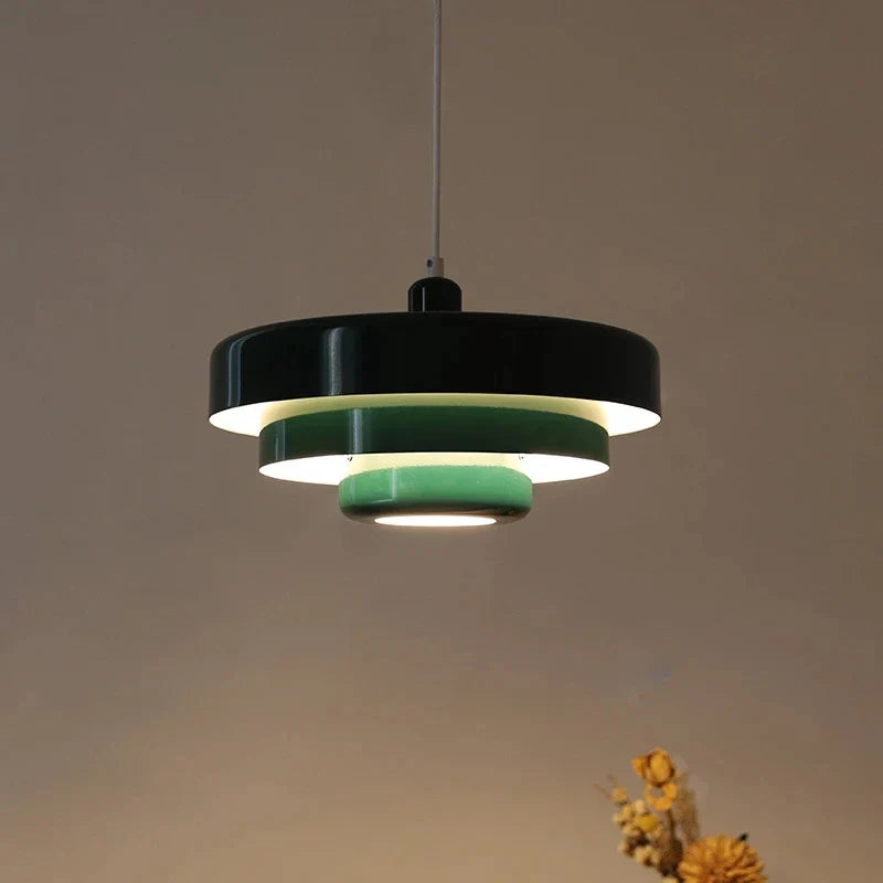 Mid-Century Dome Pendant Light Orange Green White 1-Bulb Hanging Fixture Kitchen Island Dining Room Living Room Modern Retro Ceiling Lamp | Thomler