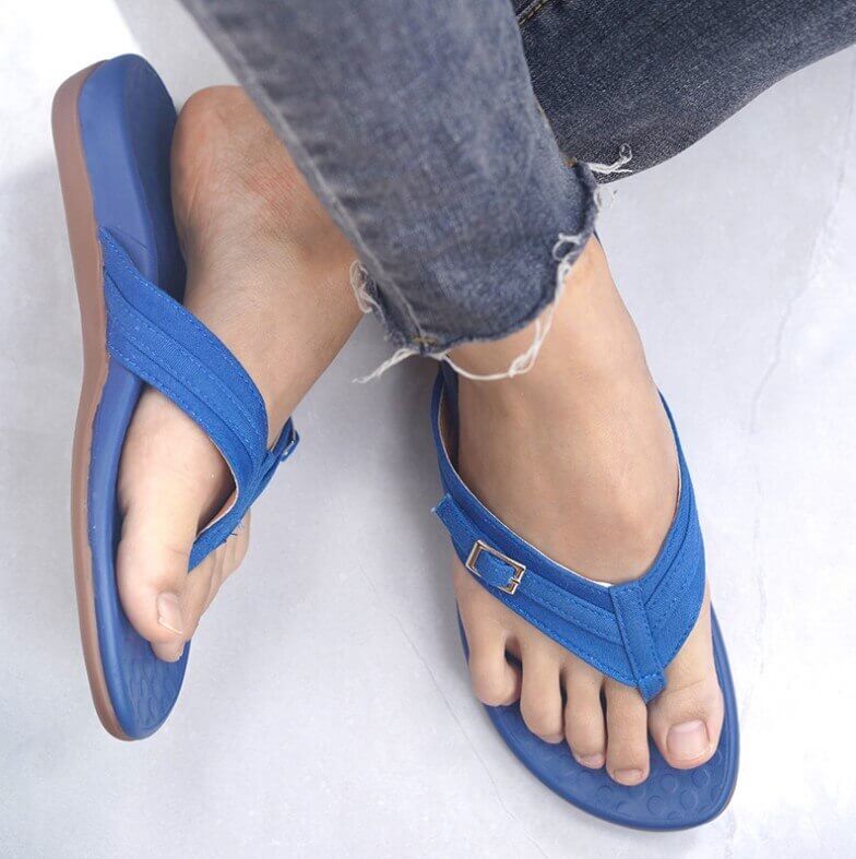 Orthopedic Arch Support Sandals for Women – Cushioned Footbed Slip-On Comfort Slides for Plantar Fasciitis & Flat Feet Relief | Thomler