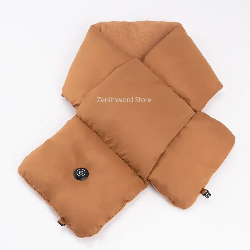 USB Rechargeable Heated Neck Wrap with Plush Fleece Lining – Portable Thermal Scarf for Winter Outdoor Activities | Thomler