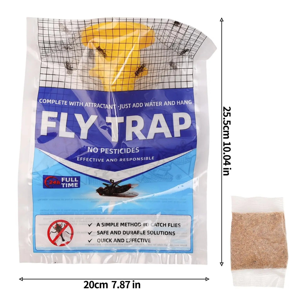 Outdoor Fly Trap with Water-Activated Attractant – Disposable Hanging Design for Yard & Patio | Thomler