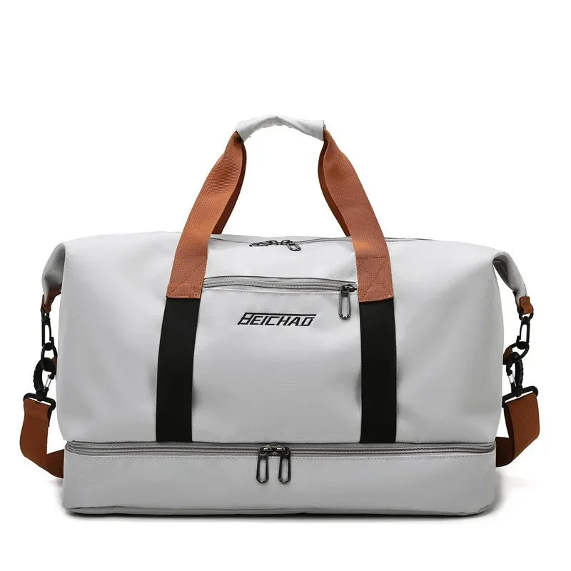 Women's Gym Duffel Bag with Shoe Compartment – Wet/Dry Separation Travel Bag, Shoulder & Crossbody Carry for Workout, Weekend Trips | Thomler