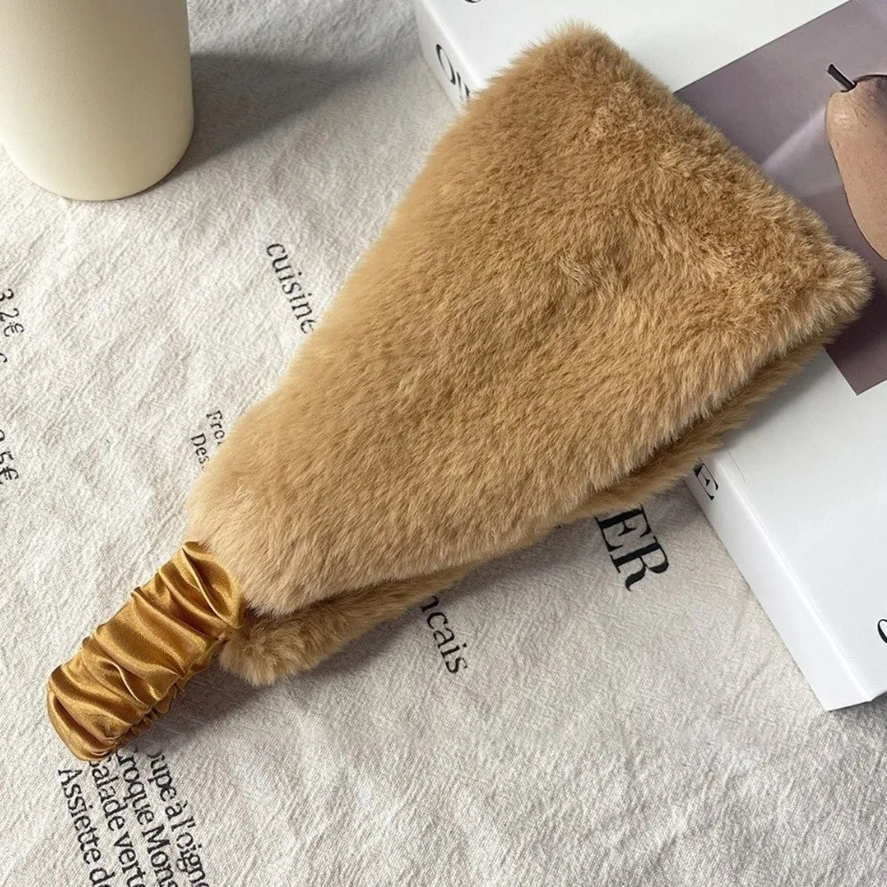 Plush Wide Headband Stretch Faux Fur Hair Band Soft Velvet Solid Color Ear Warmer for Women Everyday Workout Yoga Running | Thomler