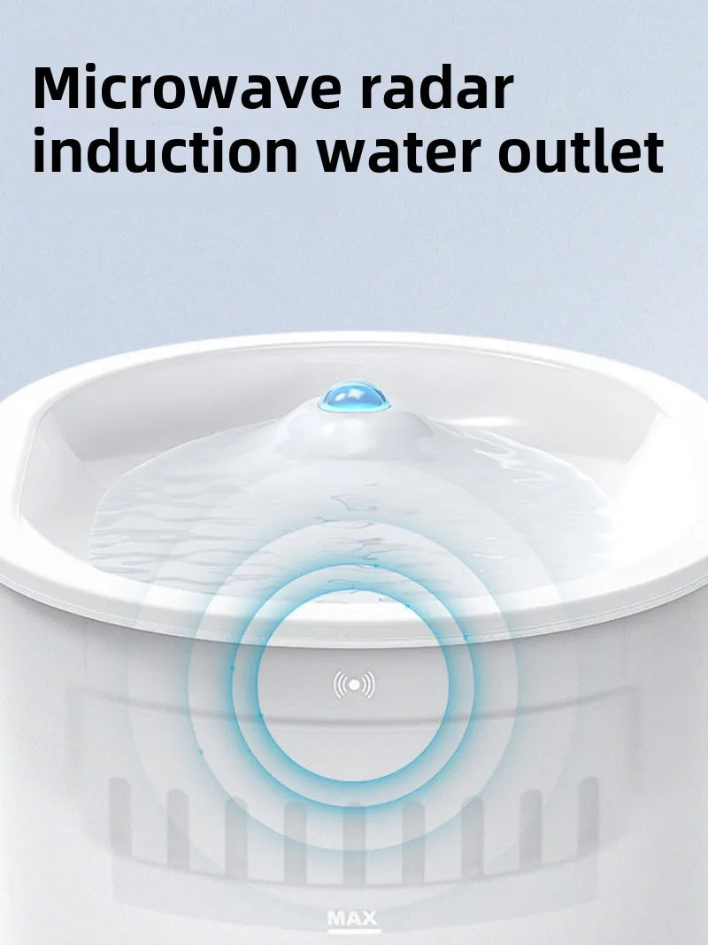 Rechargeable Motion-Sensor Pet Drinking Fountain Auto-Circulating Waterer for Cats & Dogs Multi-Pet Households | Thomler