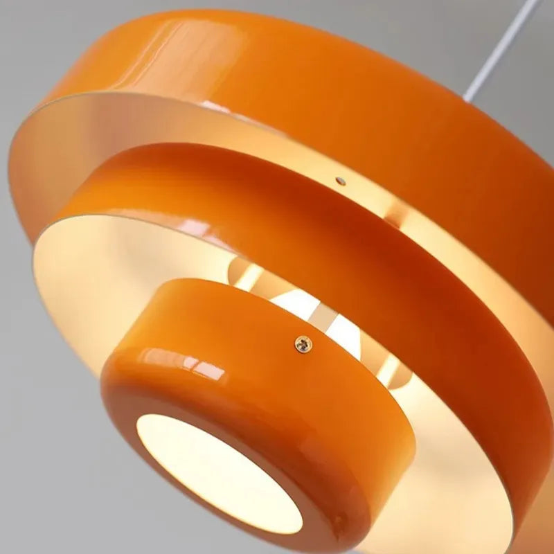 Mid-Century Dome Pendant Light Orange Green White 1-Bulb Hanging Fixture Kitchen Island Dining Room Living Room Modern Retro Ceiling Lamp | Thomler