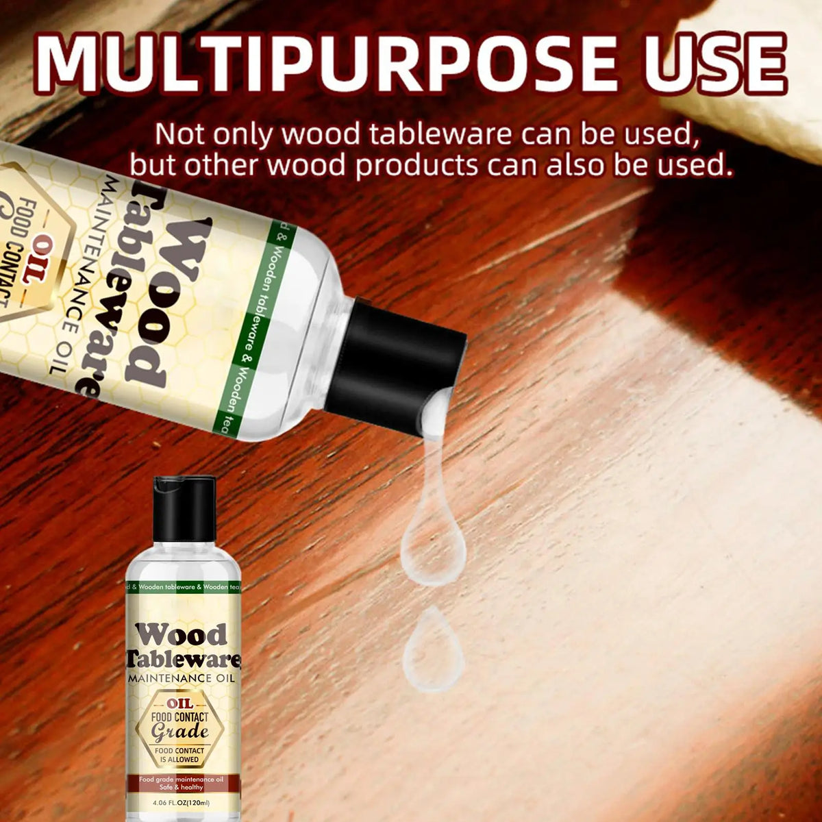 Food-Safe Butcher Block Conditioner for Bamboo & Hardwood Cutting Boards, Countertops & Wooden Kitchen Utensils – 4 fl oz Mineral Treatment | Thomler