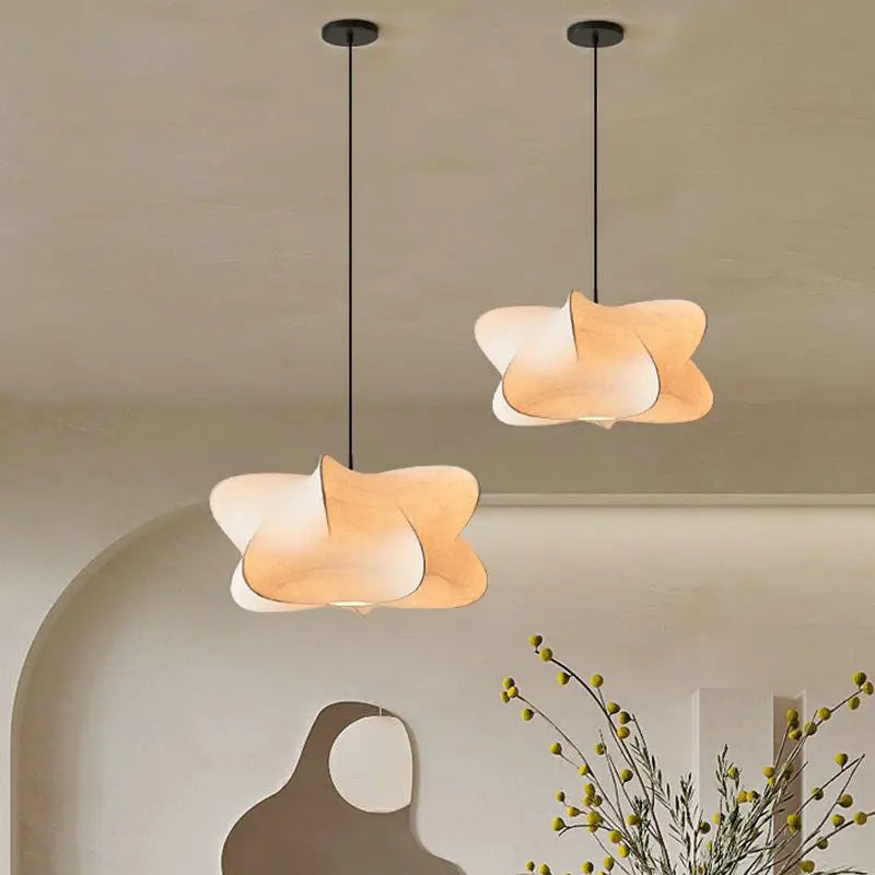Silk Pendant Light Japanese-Inspired LED Warm White for Living Room Bedroom Hotel | Thomler