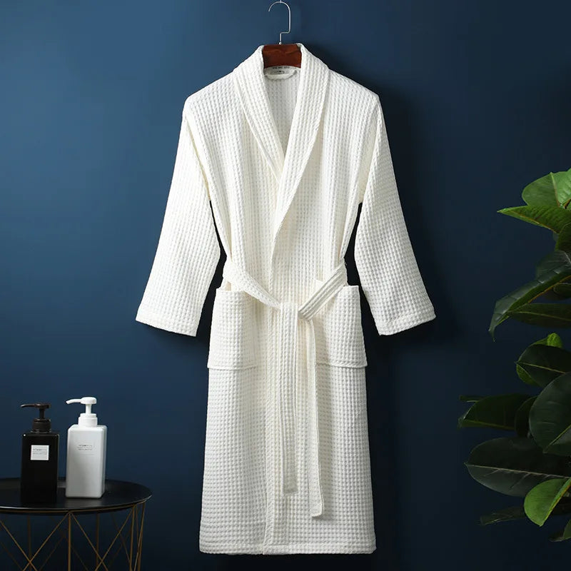 Soft Cotton Bathrobe for Women & Men – Cozy Lounge Robe After Shower Spa Hotel Home – Breathable Comfort Fit Loungewear | Thomler