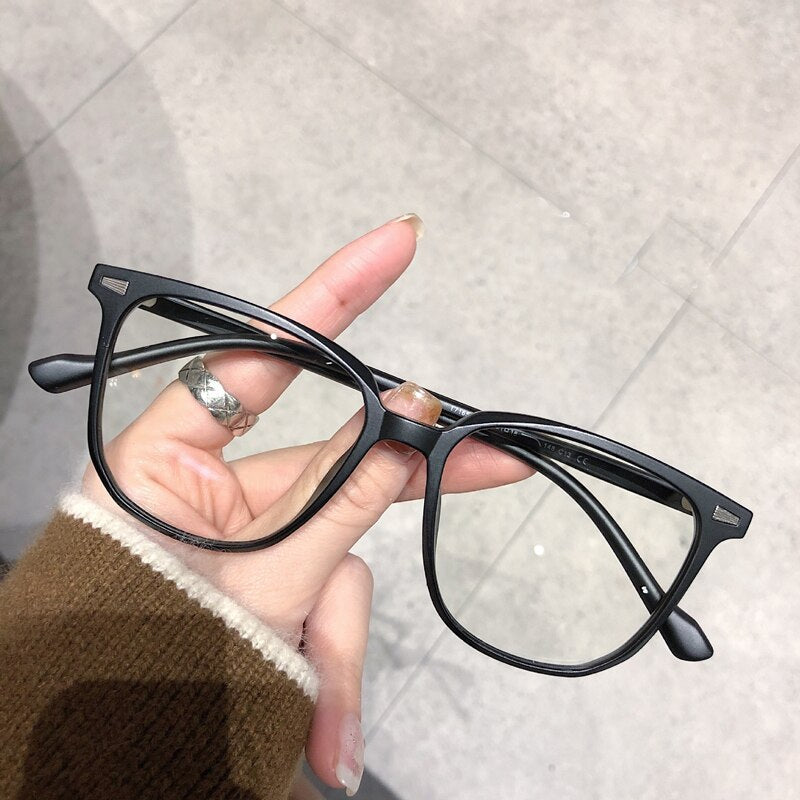 Square Frame Nearsighted Prescription Glasses with Blue Light Filter | Anti-Glare Myopia Eyeglasses for Men & Women | Lightweight Diopter | Thomler