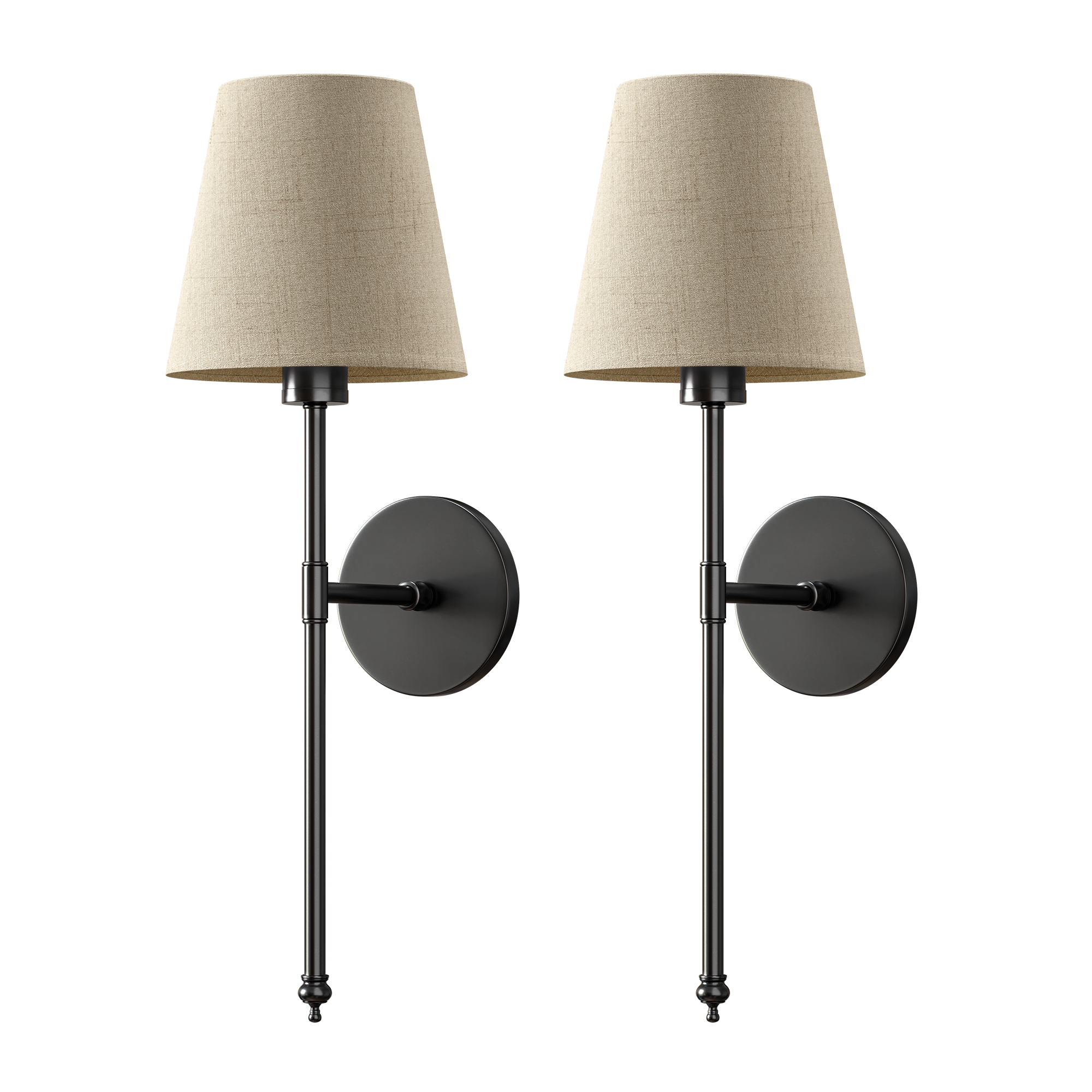 Wall Lamp Gold Linen Shade 51.5 cm Wireless Bedroom Living Room Dimmable RGB Remote Control Sconce Set Of 2 | Thomler
