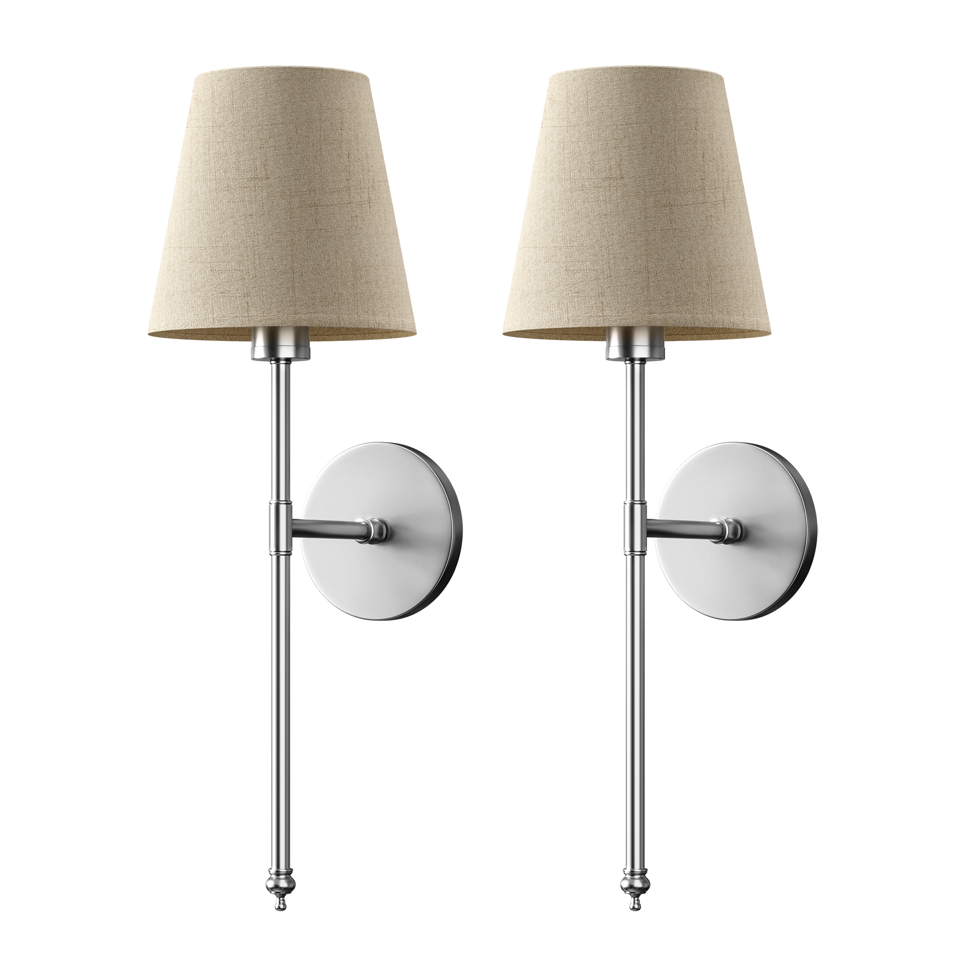 Wall Lamp Gold Linen Shade 51.5 cm Wireless Bedroom Living Room Dimmable RGB Remote Control Sconce Set Of 2 | Thomler