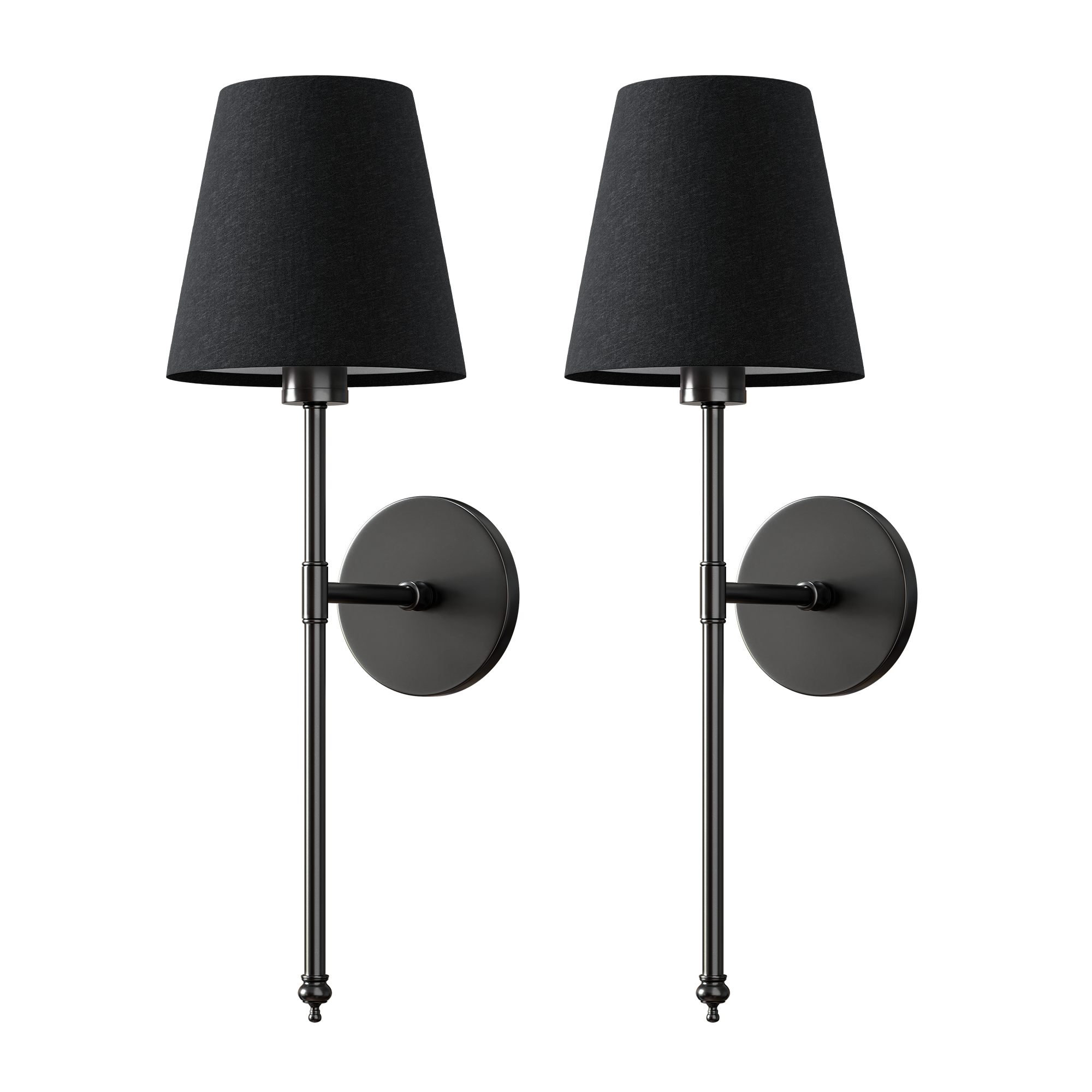 Wall Lamp Metal Fabric Shade 51.5 cm Gold Black Bedroom Wireless Reading Light Set Of Two Dimmable RGB Accent Sconces | Thomler