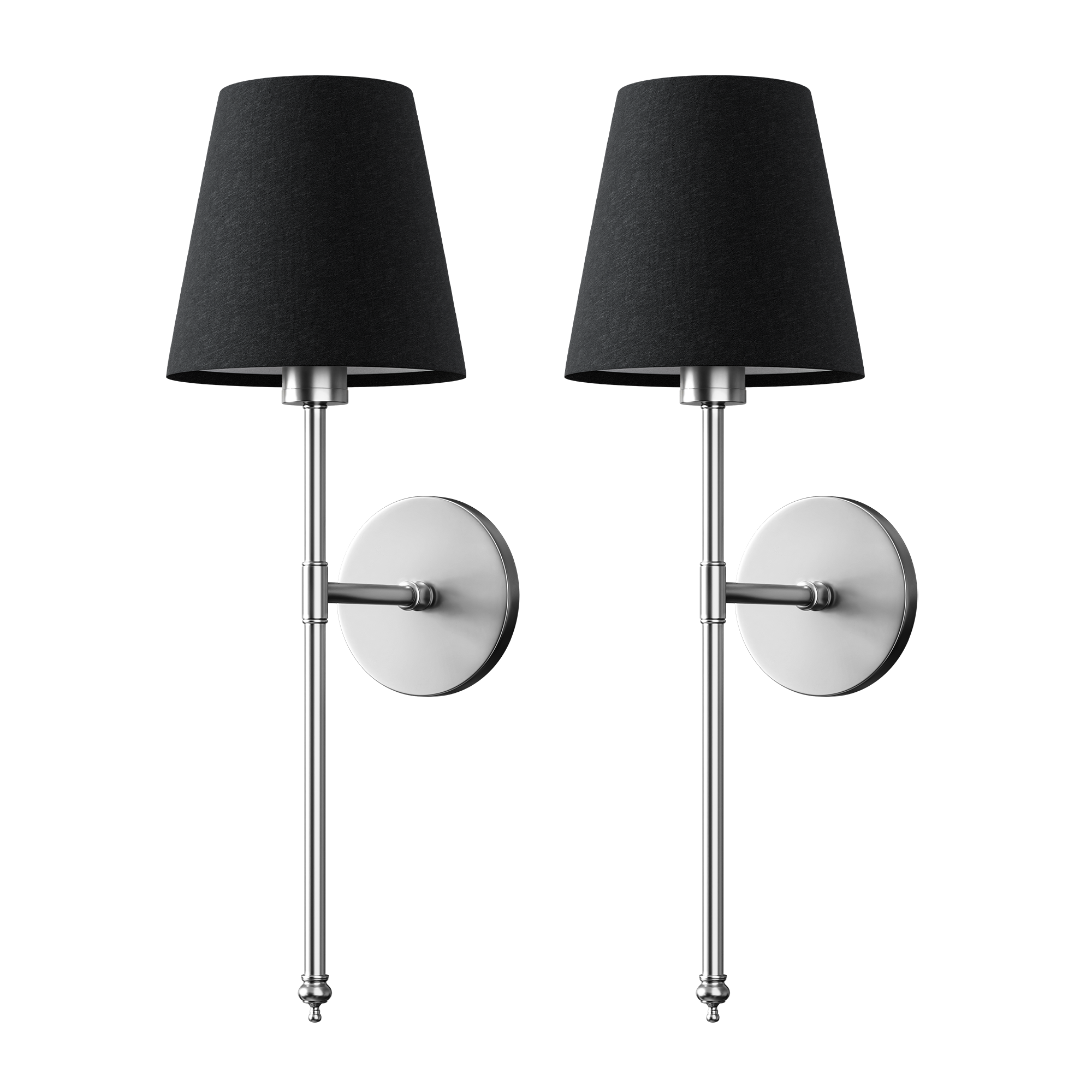 Wall Lamp Metal Fabric Shade 51.5 cm Gold Black Bedroom Wireless Dimmable RGB Reading Light Set Of Two | Thomler