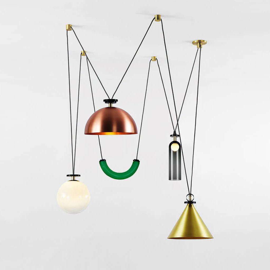 Metal Geometric Pendant Light 11.8 in Modular Ceiling Indoor Hanging Lamp | Thomler