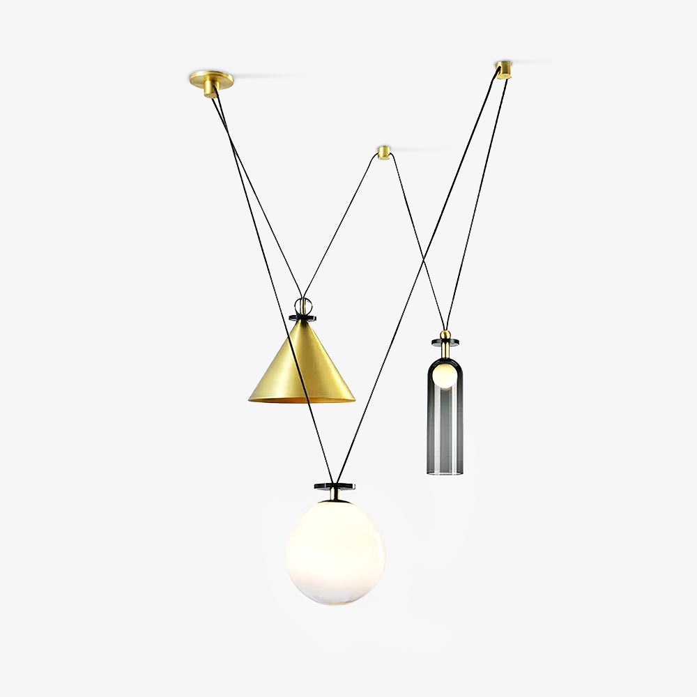 Metal Geometric Pendant Light 11.8 in Modular Ceiling Indoor Hanging Lamp | Thomler