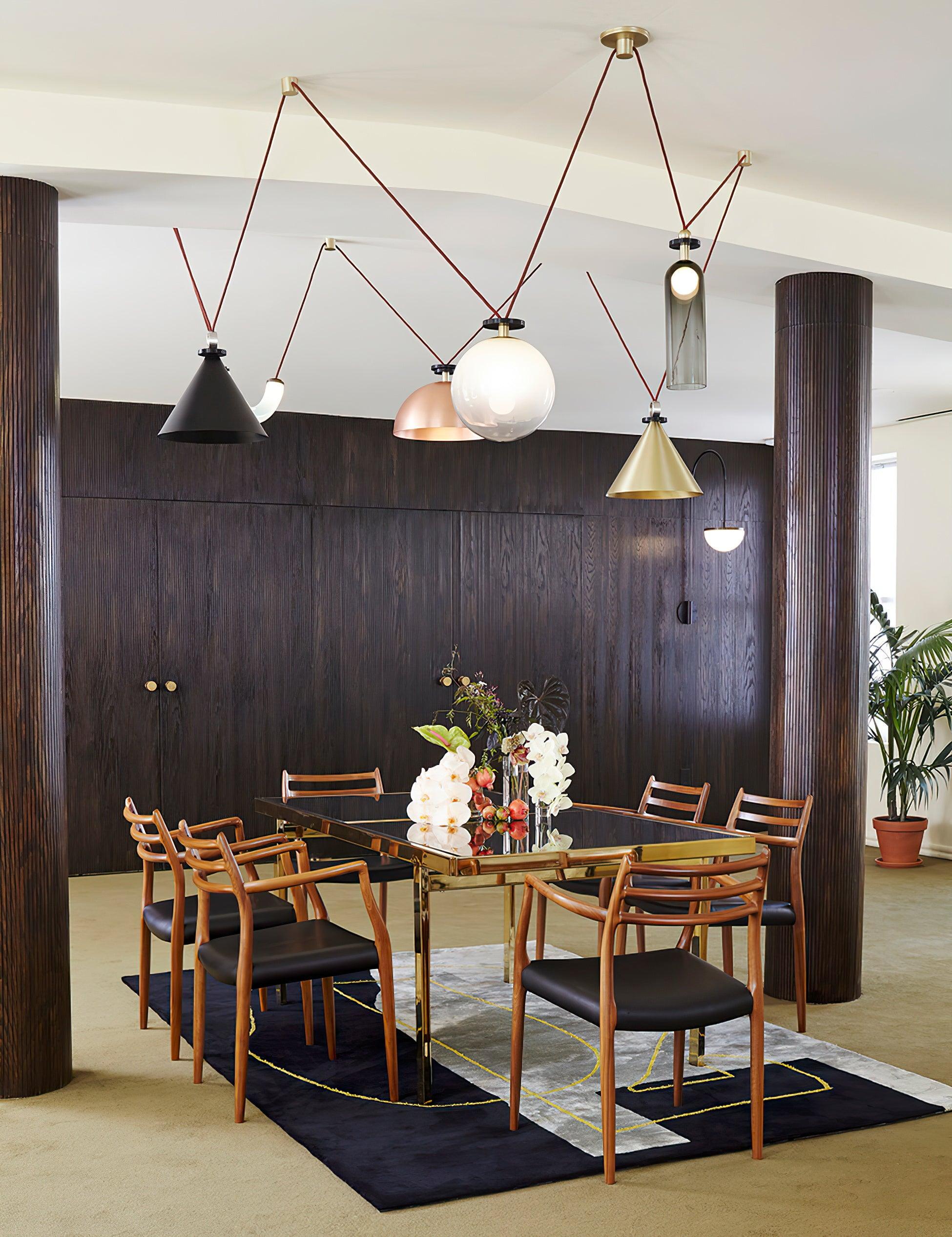 Metal Geometric Pendant Light 11.8 in Modular Ceiling Indoor Hanging Lamp | Thomler
